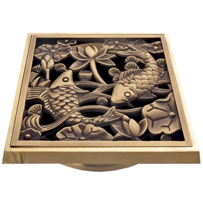 Решетка Bronze de Luxe Рыбы, 10 х 10 см, бронза, 21980