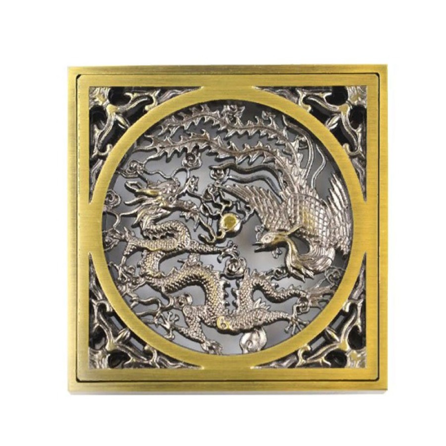 Решетка Bronze de Luxe Дракон, 10 х 10 см, бронза, 21986