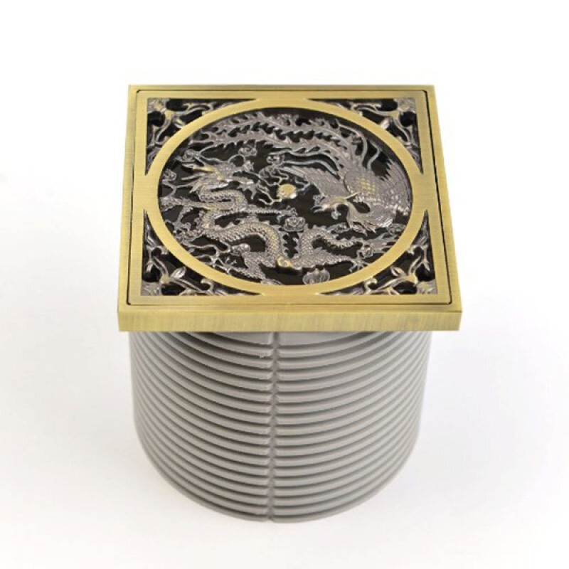 Решетка Bronze de Luxe Дракон, 10 х 10 см, бронза, 21986