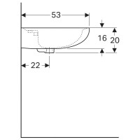 Раковина Geberit Renova 223070000, 70 х 53 см, белая