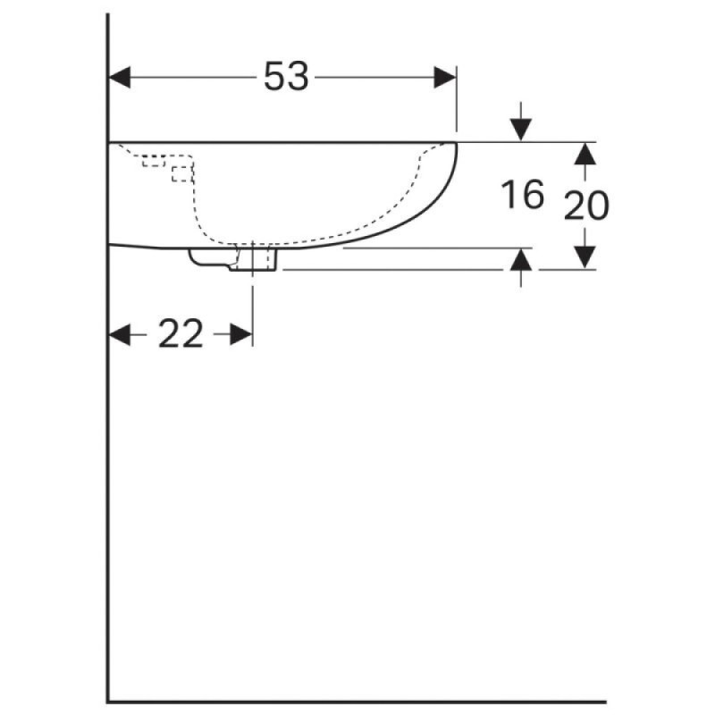 Раковина Geberit Renova 223070000, 70 х 53 см, белая