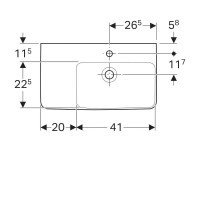 Раковина Geberit Renova Nr. 1 226165000/226265000, 65 см, L/R, керамика, белая