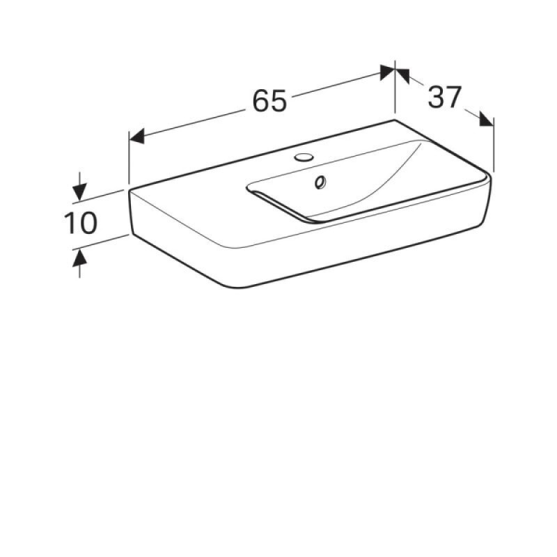 Раковина Geberit Renova Nr. 1 226165000/226265000, 65 см, L/R, керамика, белая