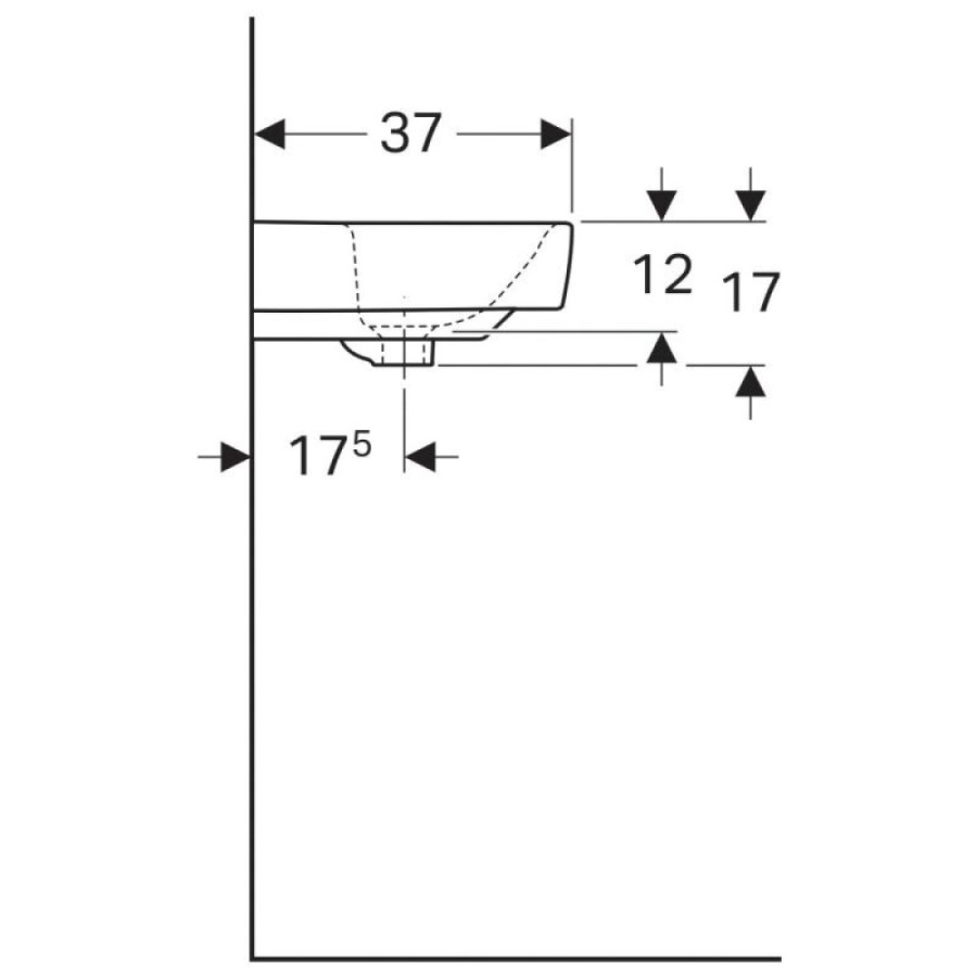 Раковина Geberit Renova Nr. 1 226165000/226265000, 65 см, L/R, керамика, белая