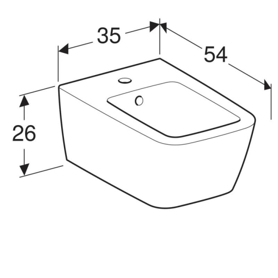 Биде Geberit iCon 231910000 Square подвесное, цвет белый