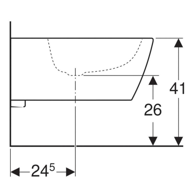 Биде Geberit iCon 231910000 Square подвесное, цвет белый