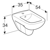 Биде Geberit Renova Plan 232150000 подвесное, цвет белый