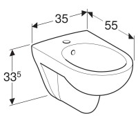 Биде Geberit Renova 233040000 подвесное, цвет белый