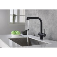 Смеситель Timo Saona 2346/03FL для кухонной мойки с выдвижным изливом, под фильтр, чёрный матовый