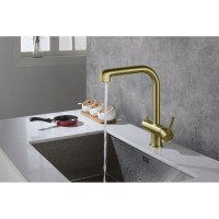 Смеситель Timo Saona 2346/17FL для кухонной мойки с выдвижным изливом, под фильтр, золото матовое