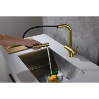 Смеситель Timo Saona 2356/17FL для кухонной мойки с выдвижным изливом, под фильтр, цвет золото матовое
