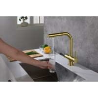 Смеситель Timo Saona 2356/17FL для кухонной мойки с выдвижным изливом, под фильтр, цвет золото матовое