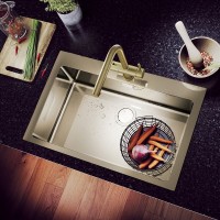 Смеситель Timo Saona 2356/17FL для кухонной мойки с выдвижным изливом, под фильтр, цвет золото матовое