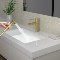 Смеситель Timo Saona 2360/17G для раковины с гигиеническим душем, цвет золото матовое