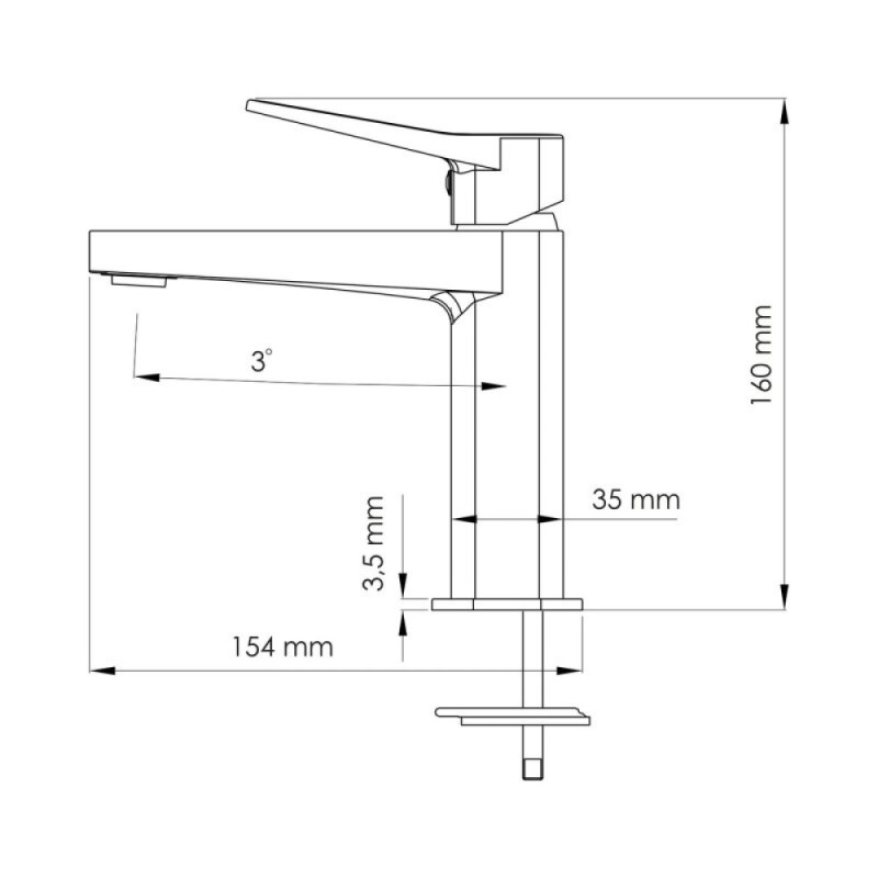 Смеситель для раковины WasserKRAFT Bever, черный матовый, 2403