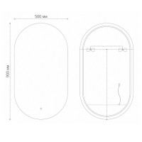 Зеркало Grossman NERO-промо BLACK 2450902, 50 х 90 см, LED-подсветка, сенсорный выключатель, рама черная