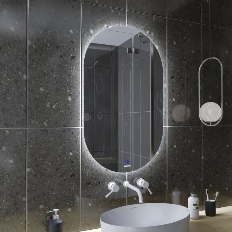 Зеркало Grossman Nero-промо 60 х 100 см, LED подсветка, сенсорный выключатель, 2460100
