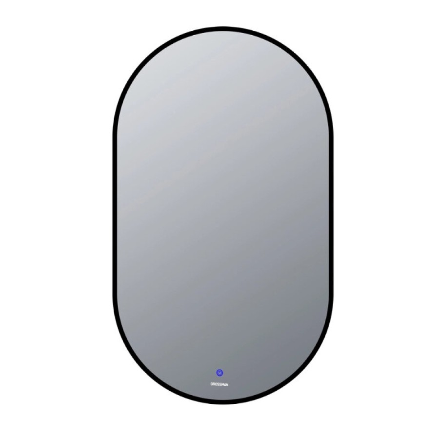 Зеркало Grossman NERO-промо BLACK 24601002, 60 х 100 см, LED-подсветка, сенсорный выключатель, рама черная