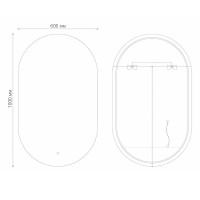 Зеркало Grossman NERO-промо BLACK 24601002, 60 х 100 см, LED-подсветка, сенсорный выключатель, рама черная