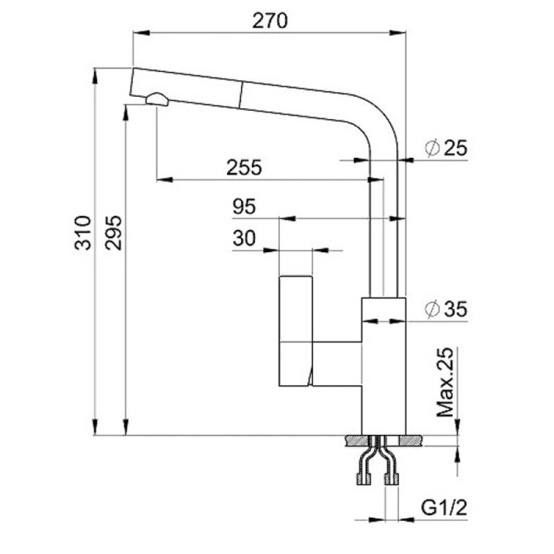 Смеситель Granula GR-2502 2502cl, для кухонной мойки, классик
