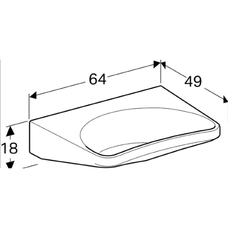 Раковина Geberit Paracelsus 251060000, 64 см, фарфор, белая