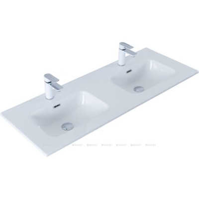 Раковина сдвоенная Aquanet Flat 254367, 120 см, керамика, белая