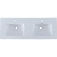 Раковина сдвоенная Aquanet Flat 254367, 120 см, керамика, белая