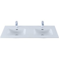 Раковина сдвоенная Aquanet Flat 254367, 120 см, керамика, белая