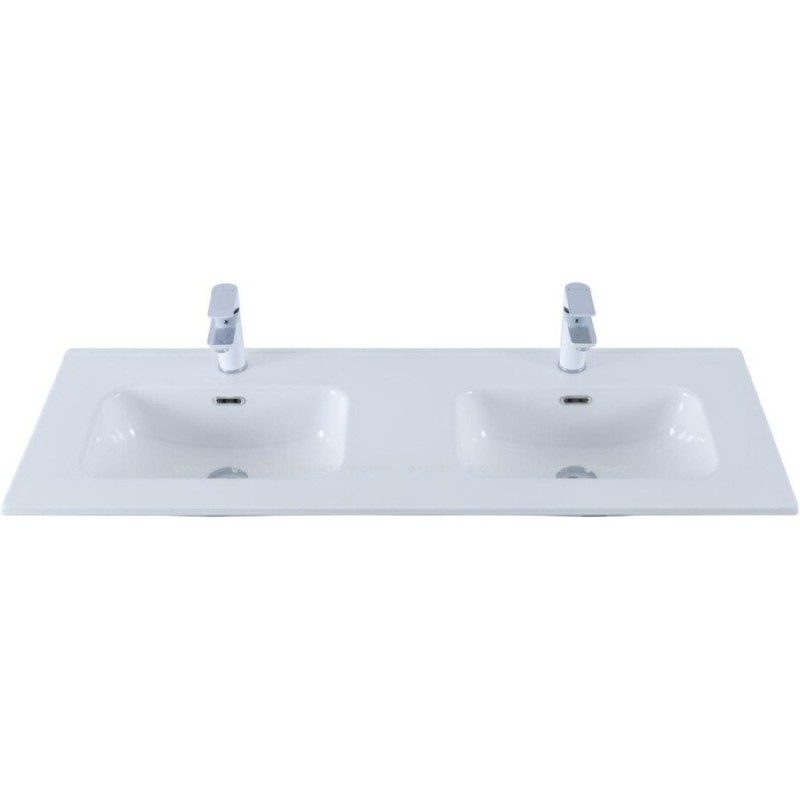 Раковина сдвоенная Aquanet Flat 254367, 120 см, керамика, белая