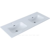 Раковина сдвоенная Aquanet Flat 254367, 120 см, керамика, белая