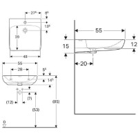Раковина Geberit Renova Comfort 258557000, 55 см, фарфор, белая