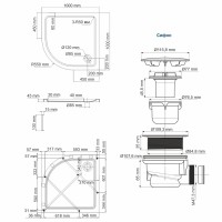 Душевой поддон WasserKRAFT Isen 26T23, четверть круга, 100 x 100 см, акрил 5мм, белый