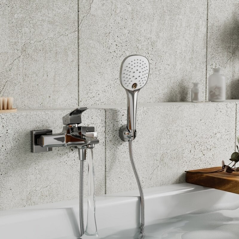Смеситель WasserKRAFT Salm 2701, для ванны и душа, с душевым гарнитуром, хром