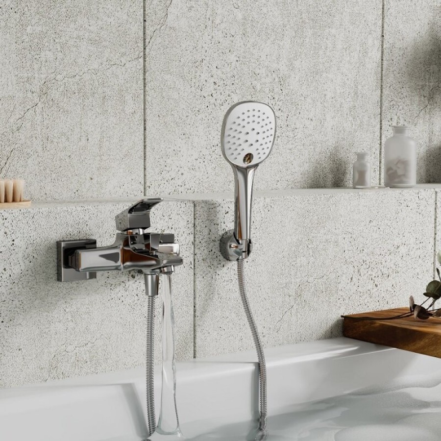 Смеситель WasserKRAFT Salm 2701, для ванны и душа, с душевым гарнитуром, хром