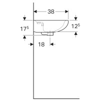 Раковина Geberit Renova 273050000, 50 см, фарфор, белая