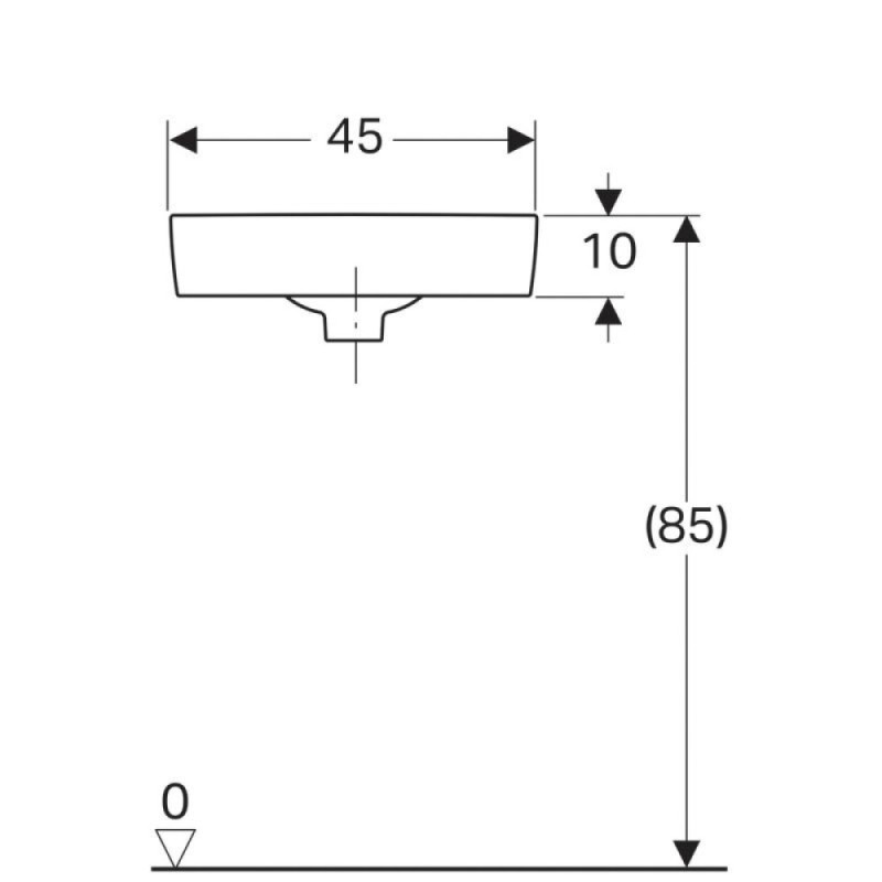 Раковина Geberit Renova Compact 276132000, 45 см, керамика, белая