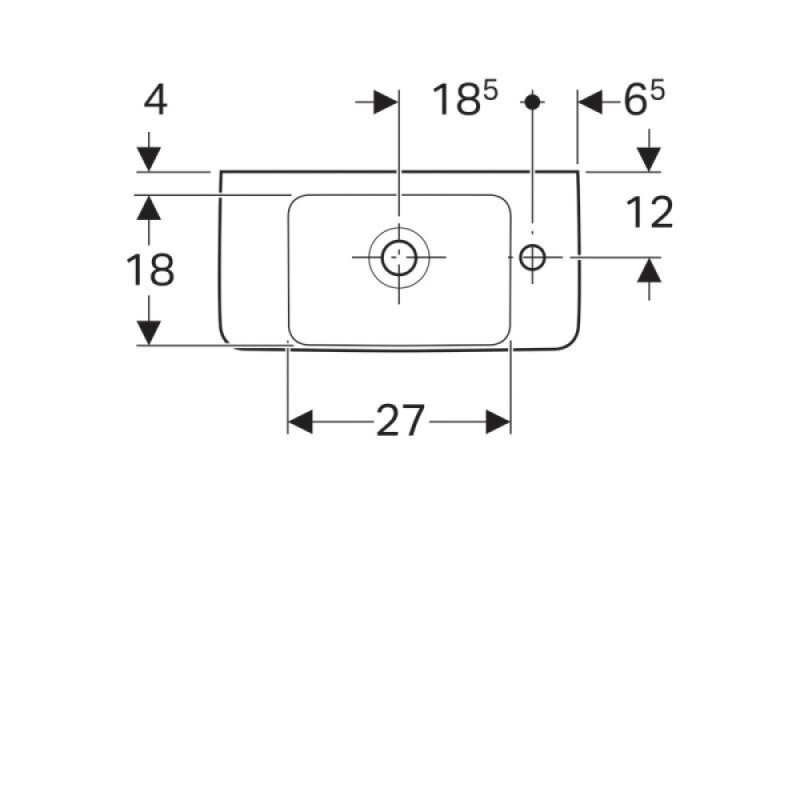 Раковина Geberit Renova Compact 276150000, 50 см, керамика, белая