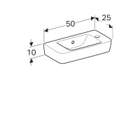 Раковина Geberit Renova Compact 276150000, 50 см, керамика, белая