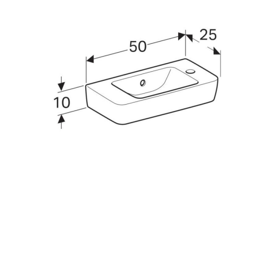 Раковина Geberit Renova Compact 276150000, 50 см, керамика, белая