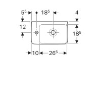 Раковина Geberit Renova Nr. 1 276240000, 40 см, керамика, чаша справа, белая