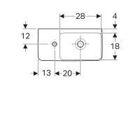 Раковина Geberit Renova Compact 276250000/276350000, 50 х 25 см, левая/правая, белая