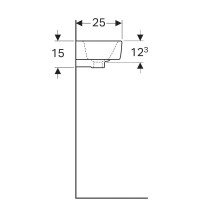 Раковина Geberit Renova Compact 276250000/276350000, 50 х 25 см, левая/правая, белая