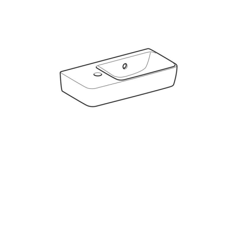 Раковина Geberit Renova Compact 276250000/276350000, 50 х 25 см, левая/правая, белая