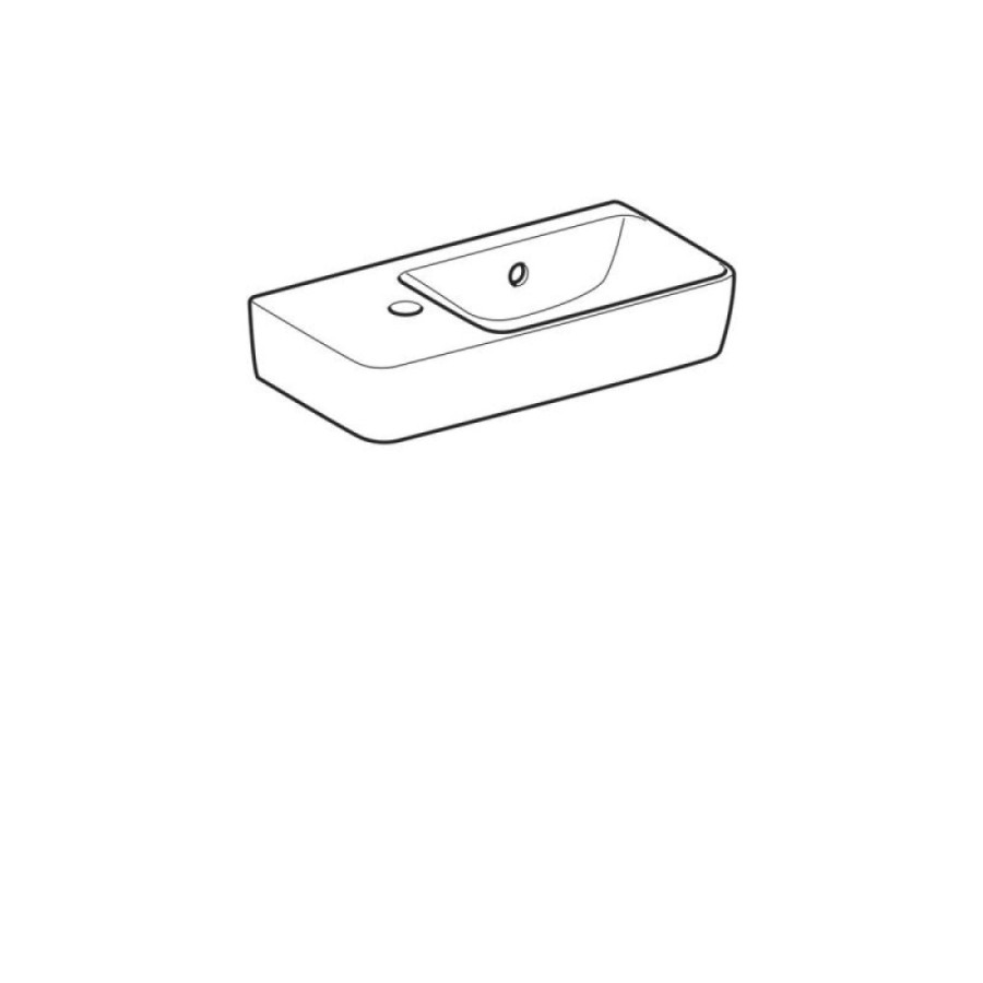 Раковина Geberit Renova Compact 276250000/276350000, 50 х 25 см, левая/правая, белая