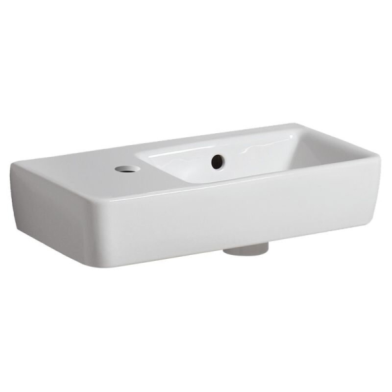 Раковина Geberit Renova Compact 276250000/276350000, 50 х 25 см, левая/правая, белая