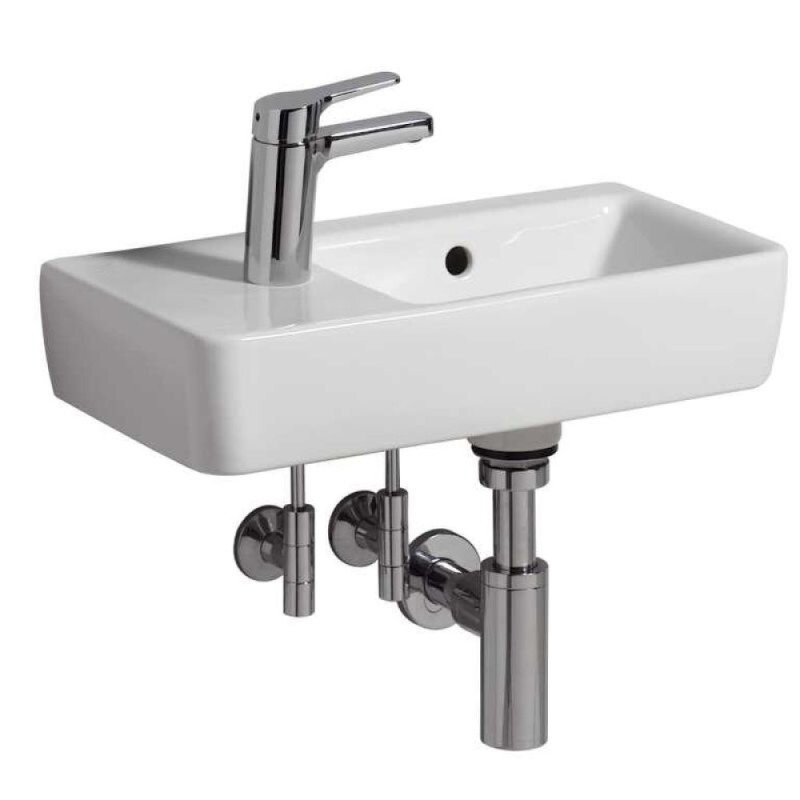 Раковина Geberit Renova Compact 276250000/276350000, 50 х 25 см, левая/правая, белая