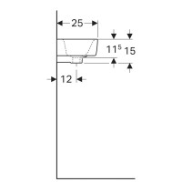 Раковина Geberit Renova Compact 276250000/276350000, 50 х 25 см, левая/правая, белая