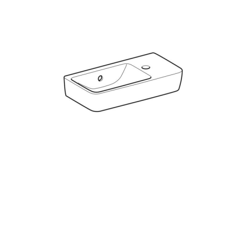 Раковина Geberit Renova Compact 276250000/276350000, 50 х 25 см, левая/правая, белая