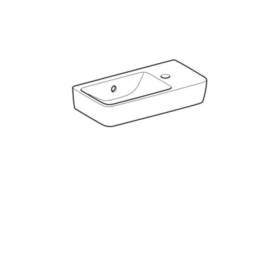 Раковина Geberit Renova Compact 276250000/276350000, 50 х 25 см, левая/правая, белая