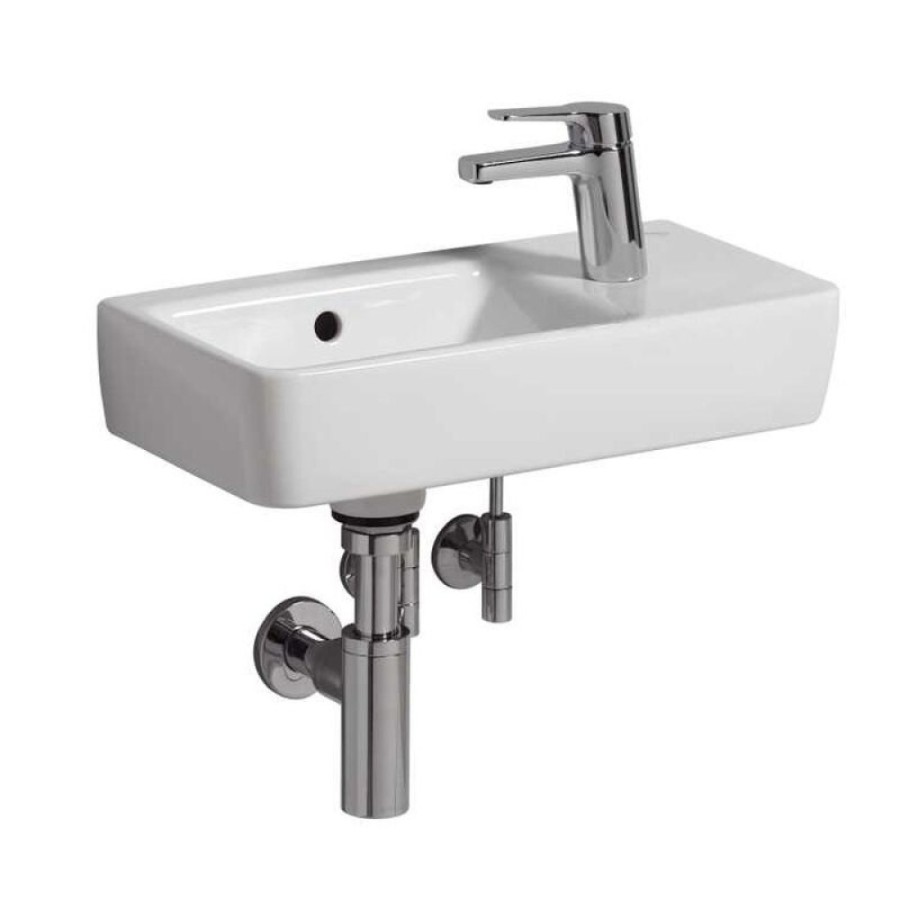 Раковина Geberit Renova Compact 276250000/276350000, 50 х 25 см, левая/правая, белая